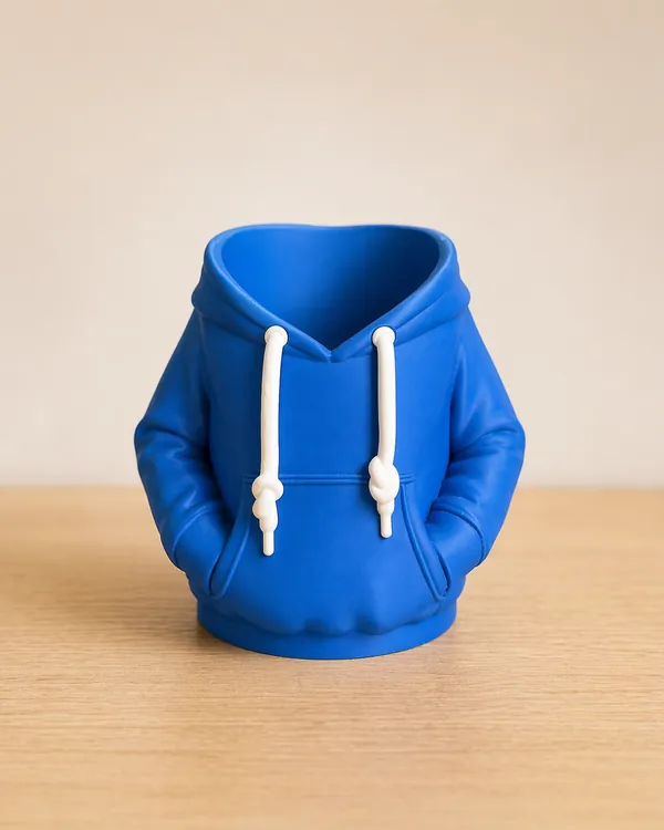 Hoodie Buddy: Blau mit weißen Kordeln