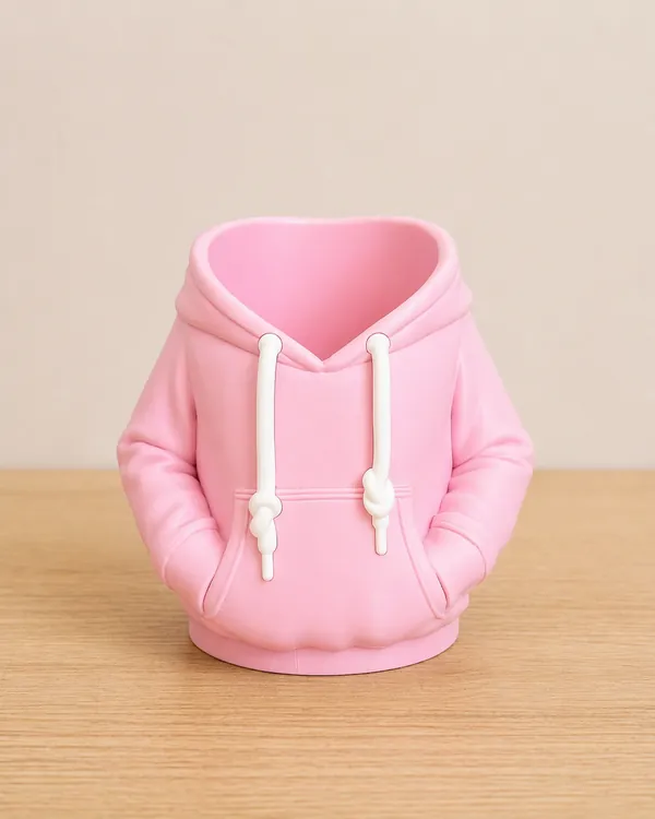 Hoodie Buddy: Rosa mit weißen Kordeln